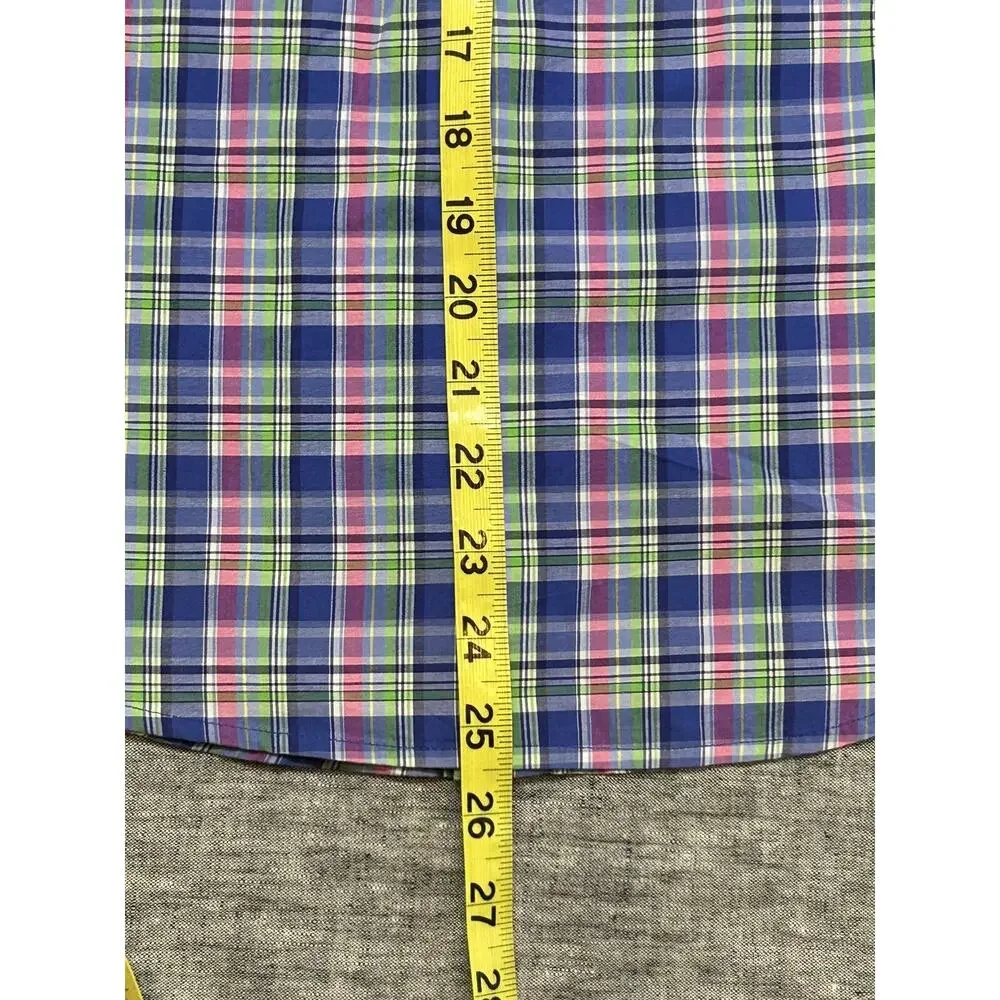Ralph Lauren Shirt Youth Large 14-16 Plaid Long Sleeve Cotton Button-Up